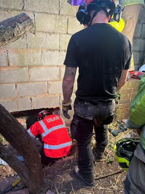 Crews from West Midlands Fire Service during the rescue