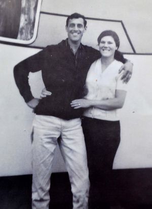 Mavis pictured aged around 30 with her husband Ted