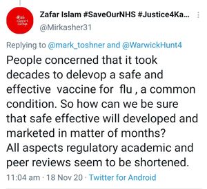 One of the tweets posted by Councillor Islam