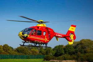 Midlands Air Ambulance Charity in flight