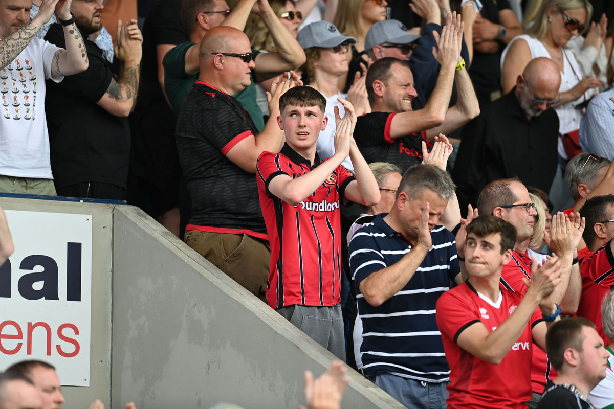 Spot yourself in the Walsall crowd! Saddlers fans celebrate at Chesterfield