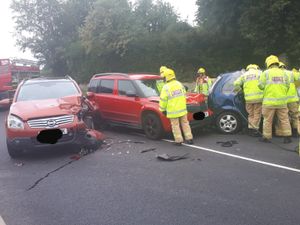 Supporting image for story: One person cut free after three-vehicle crash on A49