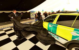 Hugh unveils the new vehicle.