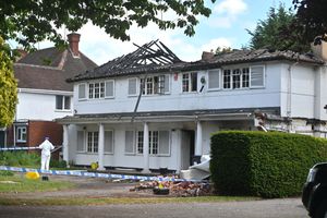 The destroyed mansion on The Broadway