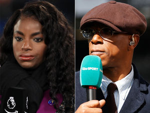 Eni Aluko and Ian Wright look on