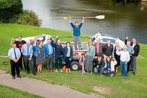 Kelda with her supporters before setting off
