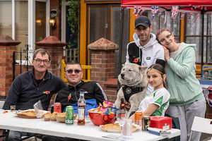Family at a street party.
