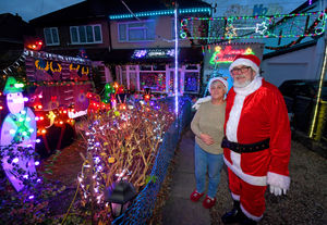 The Christmas light show at 70 Westbrook Avenue