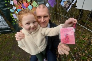 DUDLEY COPYRIGHT NATIONAL WORLD PLC STEVE LEATH 03/02/2024..Pics at the Crooked House entrance, 6 months on event.  Rosa 6 and Steve Banfield from Dudley..