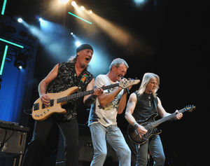 Roger Glover, Ian Gillan and Steve Morse of Deep Purple at the former LG Arena, Birmingham