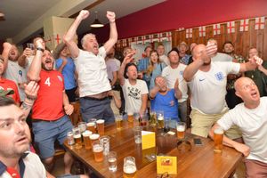 England fans at The Plough in Shifnal 