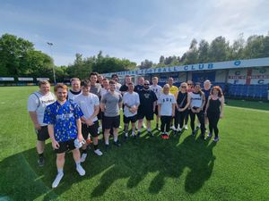 Chasetown's mental health session - Walk and Talk Football - at the Scholars Ground