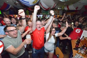 England fans at Bar Sport in Cannock