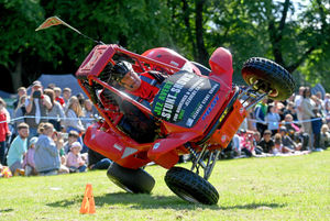 The Jez Avery Stunt-Show entertains in the park at Willenhall Carnival.