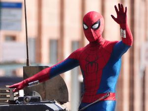 Supporting image for story: Spider-Man stunt double seen racing through Glasgow on military vehicle