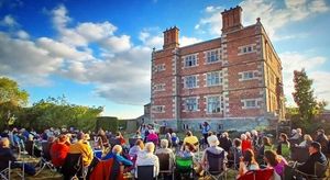 Shakespeare being performed at Soulton Hall in a prfoundly resonant setting for this theatre.
