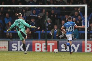 Ian Henderson nets against Shrewsbury last season. (AMA)