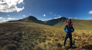 Niall and his daughter Phoebe hiking in the Brecon Beacons