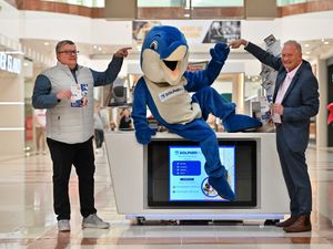 Supporting image for story: Watch: Flipping great as 'dolphin' meets shoppers at Merry Hill shopping centre