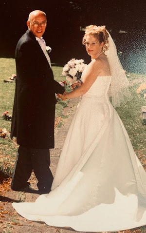 Kenny Barber with daughter Sarah on her wedding day in 2004