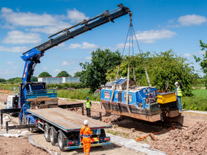 Supporting image for story: Last boat recovered from collapsed Shropshire Union Canal