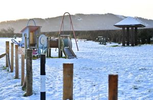A play area, in the shadow of the Wrekin.