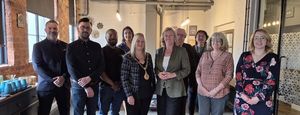 Walsall Mayor, Jeni Sellick Manager and resident businesses at West Midlands House