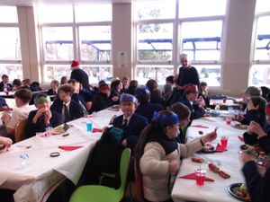 Students enjoying lunch