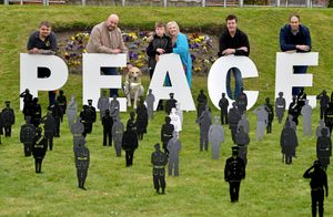 Councillor Kieran Casey (right) was one of the people at the unveiling of the peace gardens at Coronation Gardens earlier this month.