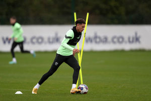 Ethan Ingram during training on Monday (Photo by Adam Fradgley/West Bromwich Albion FC via Getty Images).