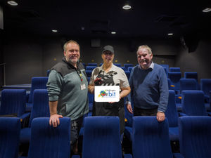 Damian (Manager), Lynn (Volunteer Co-Ordinator) and volunteer director Ray in the 63 seat independent cinema