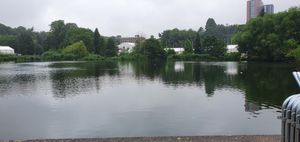 The lake in the centre of the village will be a place to unwind before, during and after competing