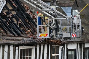 Shrewsbury Centre fire, scene of a fatality.