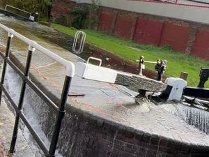 Supporting image for story: Dramatic footage shows overflowing canal flooding nearby street in Wolverhampton