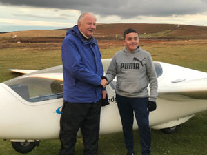 Supporting image for story: Solo success for glider pilot Jared, 14, at Shropshire club