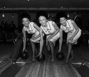 Babs, Joy and Teddie at the Savoy Bowl in Blackpool, 1963