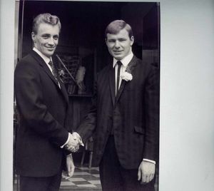 Barry Cook, left and best man Eddie Winspur