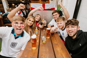 England fans at The Salopian in Shrewsbury ready for the match