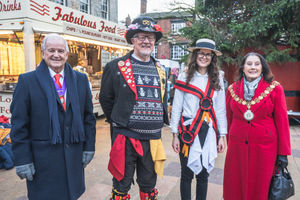 The Stafford Morris team pose with the Mayor and consort after their performance. Photo: Ian Knight / Z70 Photography