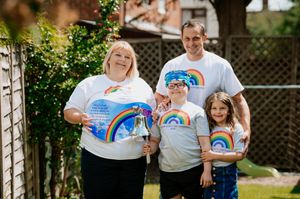 Katie mum Becky, dad Lee and six-year-old sister Evie have supported her throughout