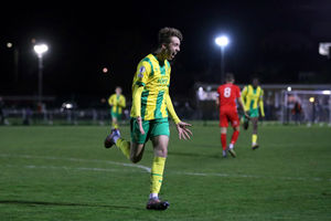 Harry Whitwell of West Bromwich Albion celebrates after scoring a goal to make it 1-0 (Photo by Adam Fradgley/West Bromwich Albion FC via Getty Images).