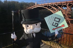 'Monopoly is to create Telford edition of famous board game' - Mr Monopoly launched the upcoming Telford edition of the popular board game at the famous Iron Bridge.