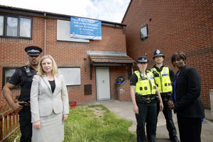 L/R Inspector Akeel Najib, Amanda Tomlinson (chief executive of the Black Country Housing Group), Sergeant Steph Court, Sergeant Chris Roberts and Diane Wright (Sandwell safety and ASB manager).