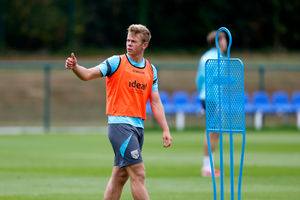 Thumbs up from Aune Heggebo who has had an impressive start to his Albion career (Photo by Adam Fradgley/West Bromwich Albion FC via Getty Images)