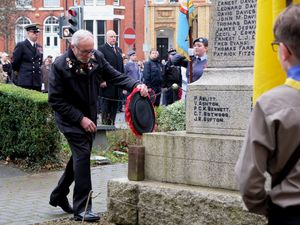 Royal British Legion Club Chairman David Vaughan laying a wreath. (Image: Andy Compton)
