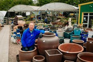 Kevin Turley among the plant pots at Lakeside Garden Centre in Telford  