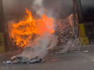 Supporting image for story: Exploding vape thought to have caused second fire in six months at Aldridge waste facility