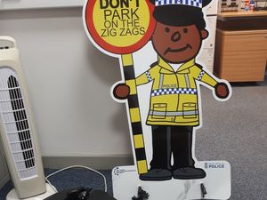 Supporting image for story: 'It could have been a child' – mini officer warning sign damaged outside Shifnal school