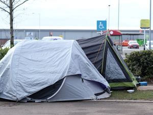 Supporting image for story: Homeless tents pitched next to Wednesfield Library