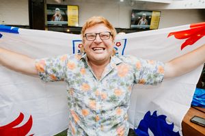 Postman Will Thomas at The Salopian in Shrewsbury ready for the match
